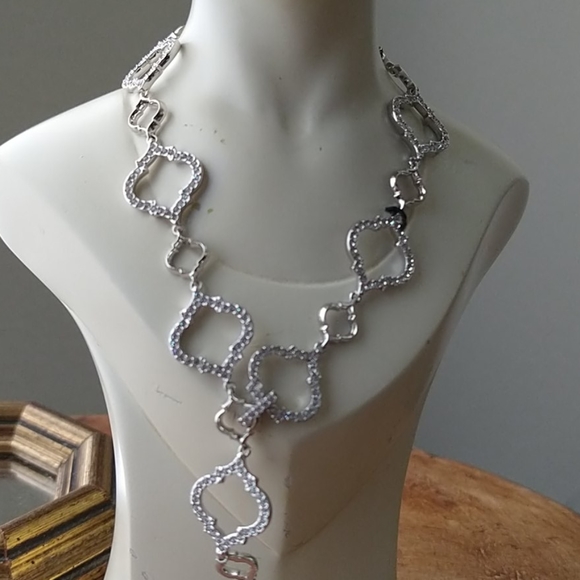 Nadri White Rhodium Alhambra Necklace - Picture 5 of 10